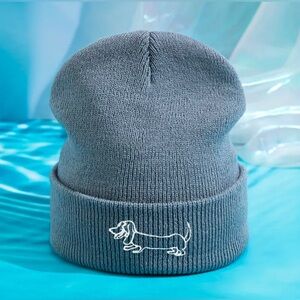 NEW Kids Beanie with Dachshund Embroidery